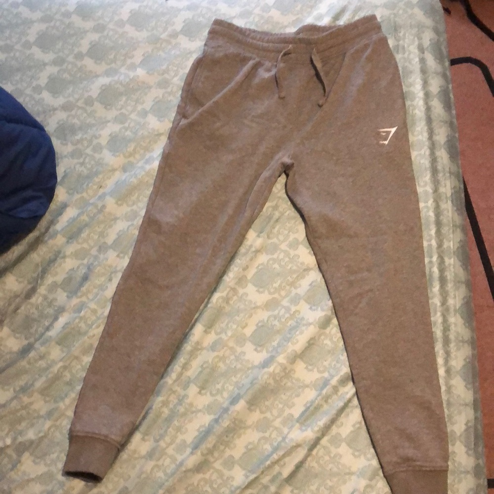 Gray Gymshark crest joggers